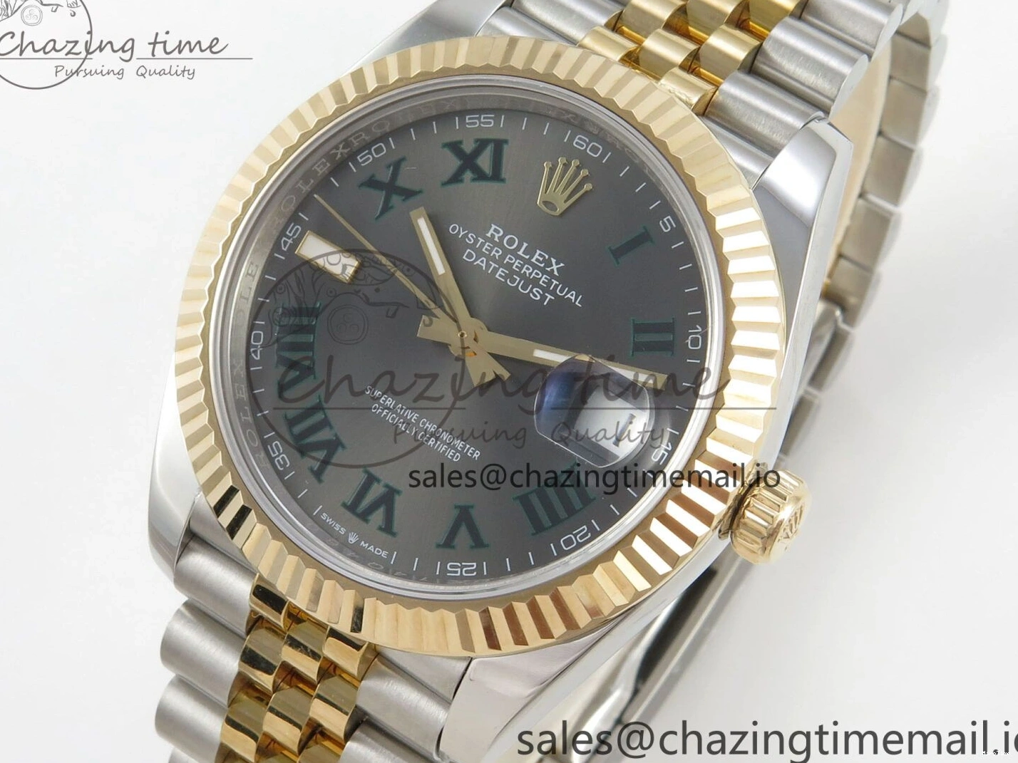MiroTime 0424 Reliable DateJust 41mm 126333 SS YG 3EF 1:1 Best Edition Gray Roman Dial on SS YG Jubilee Bracelet SA 302